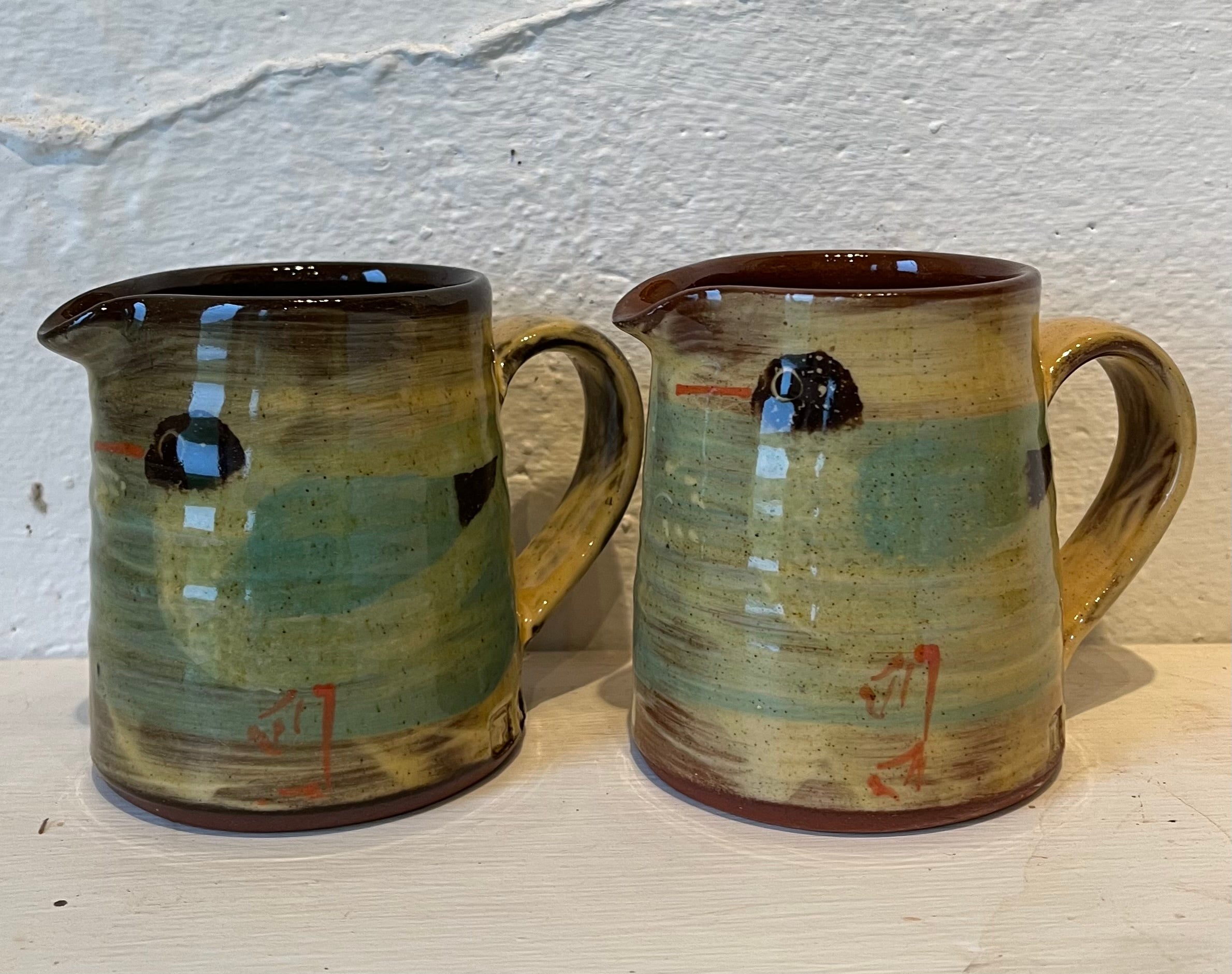 Cream and Turquoise Jug