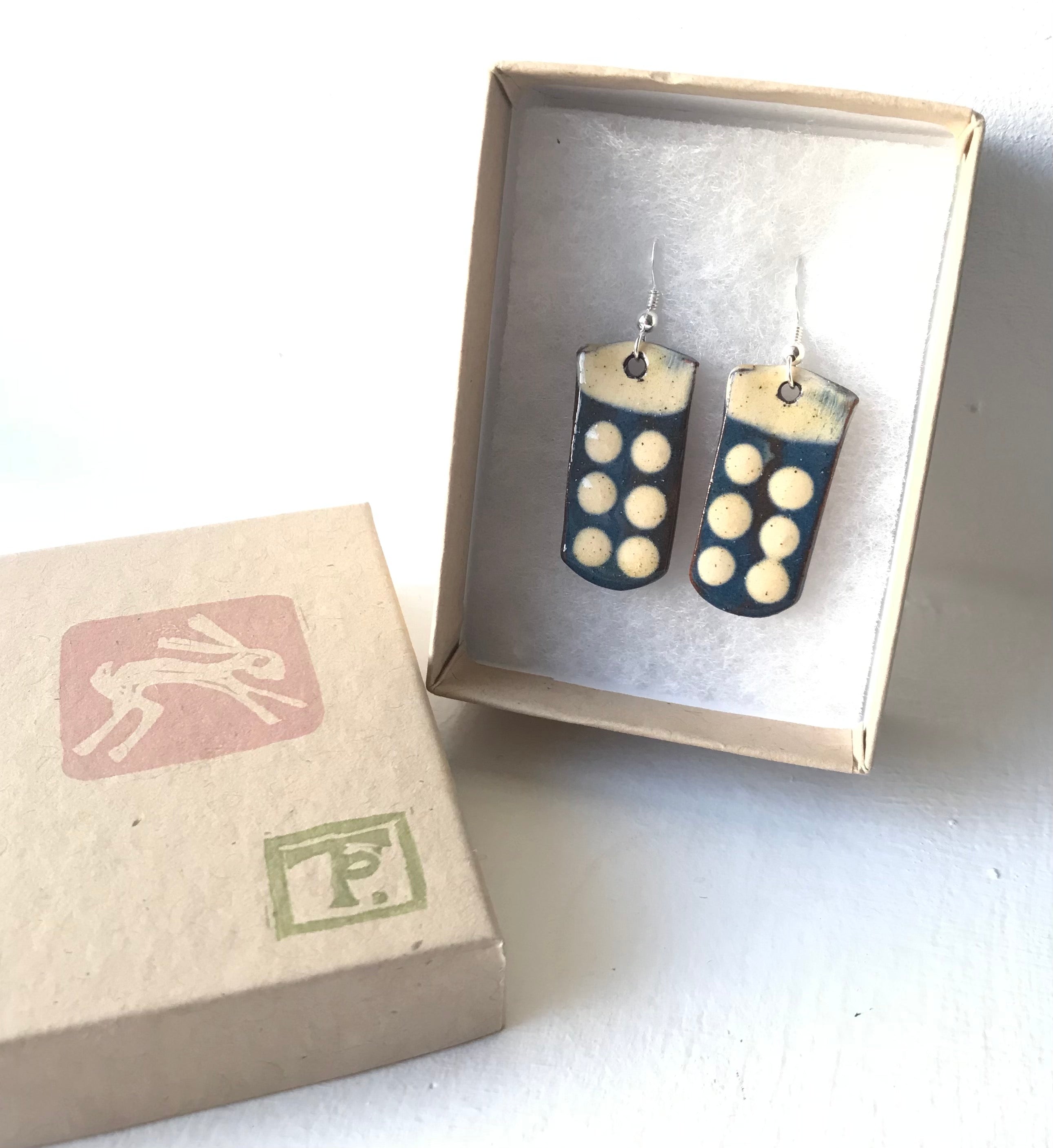 Dark Blue Dotty Earrings