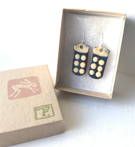 Dark Blue Dotty Earrings