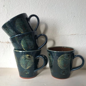 Dark Blue Fat Fish Mug