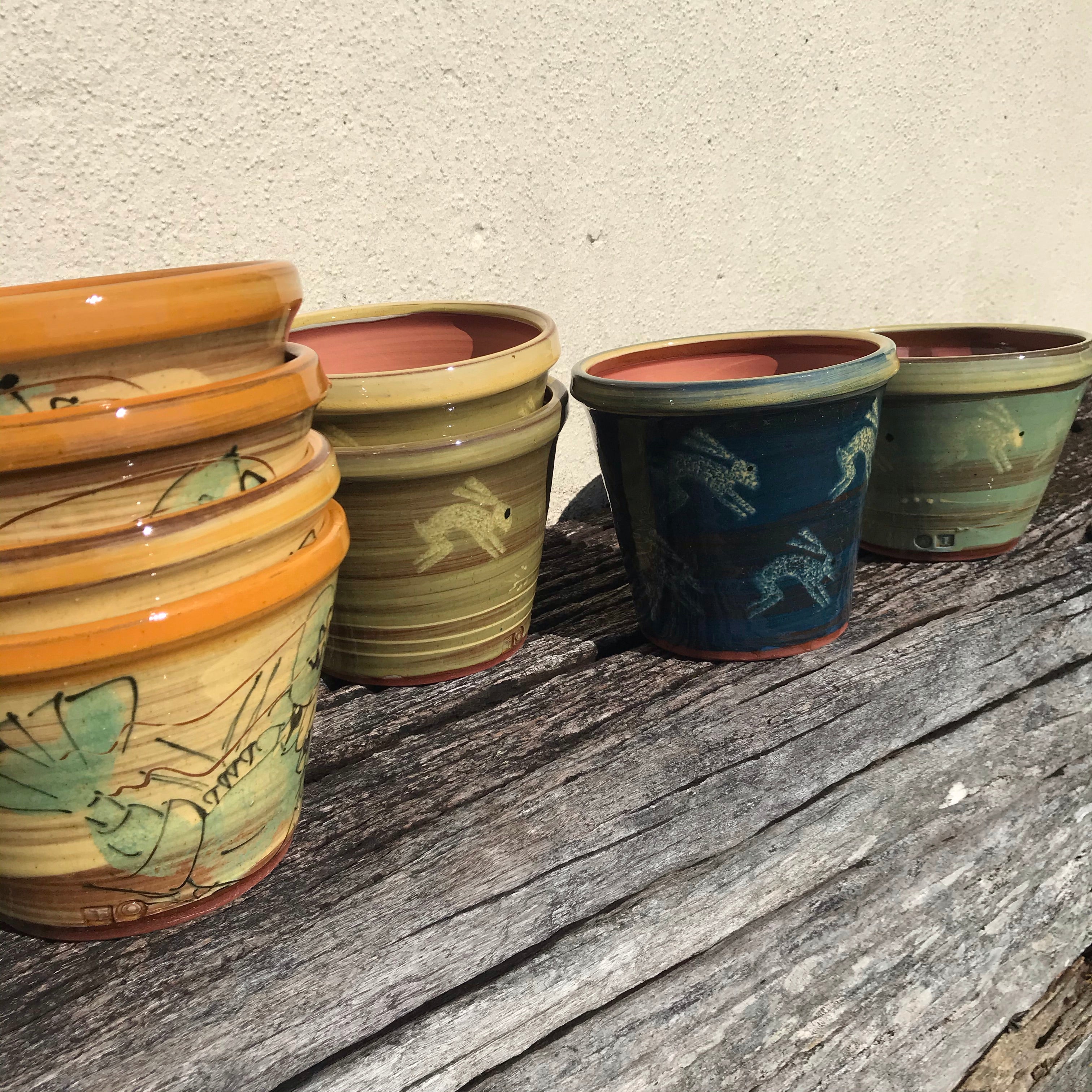 Dark Blue Hare Plant Pot
