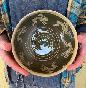 Dark Green Hare Bowl