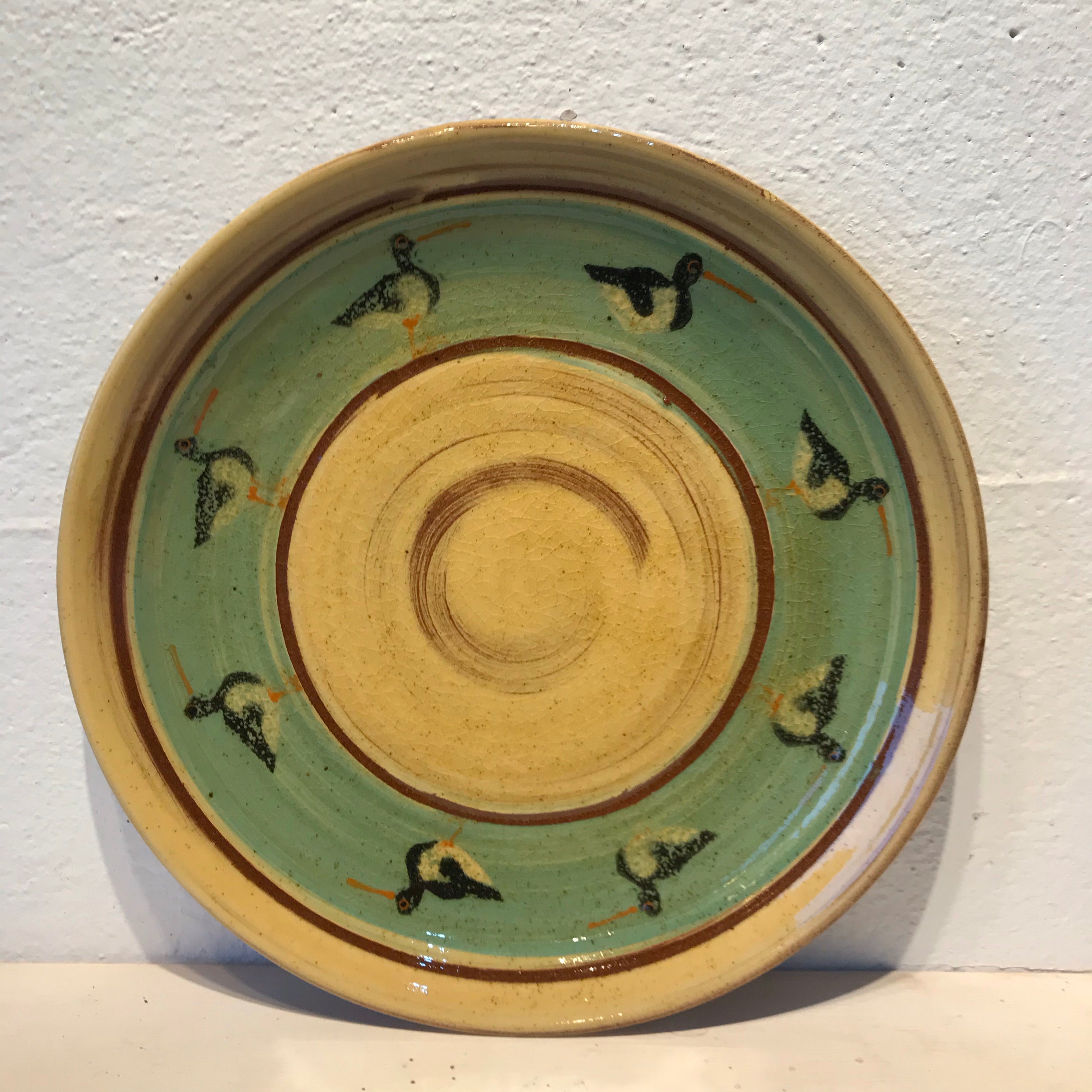 Turquoise and Cream Oystercatcher Plate