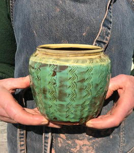Turquoise and Cream Vase