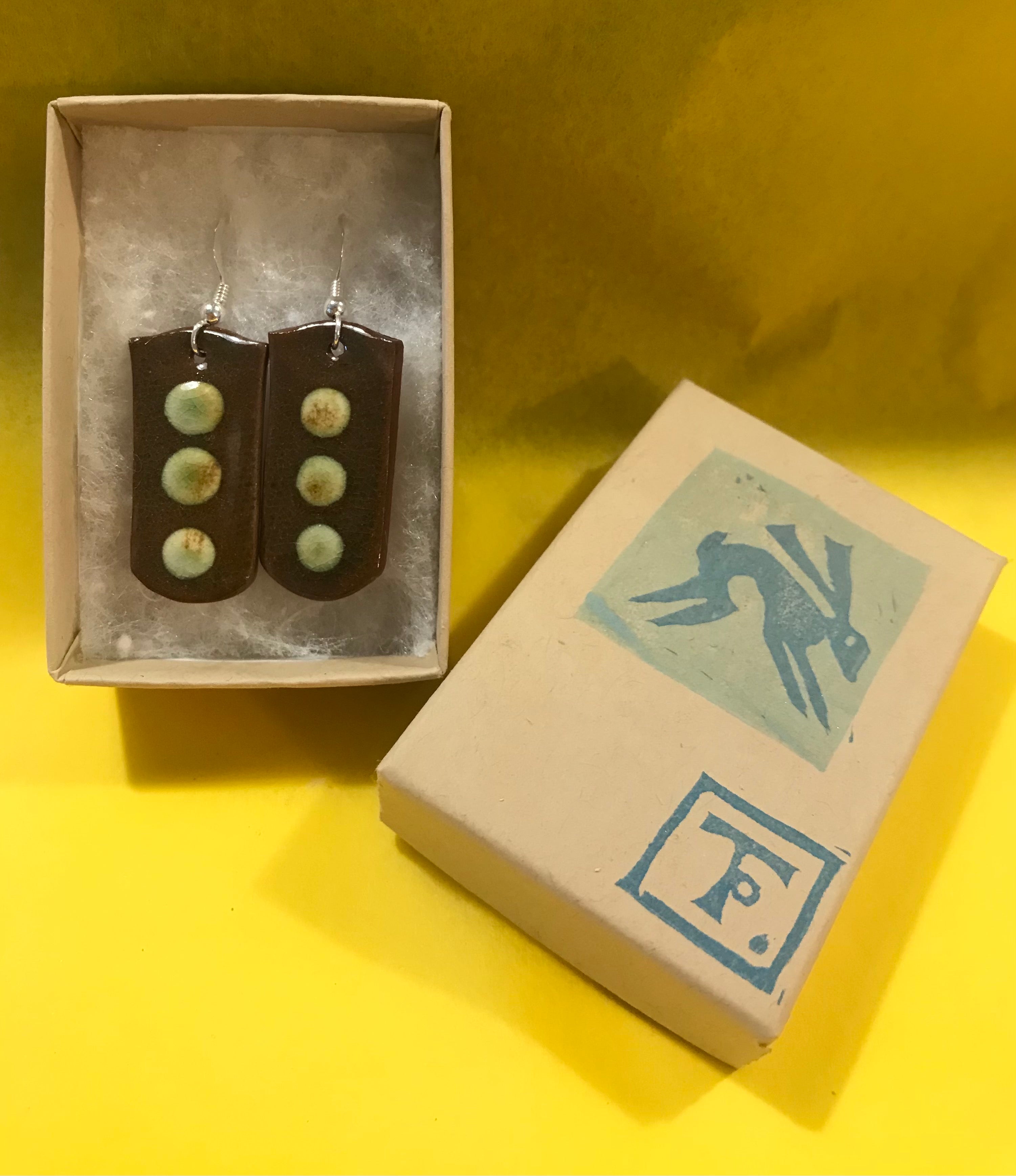 Green Dotty Earrings
