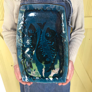 Blue Glaze Mackerel Tray
