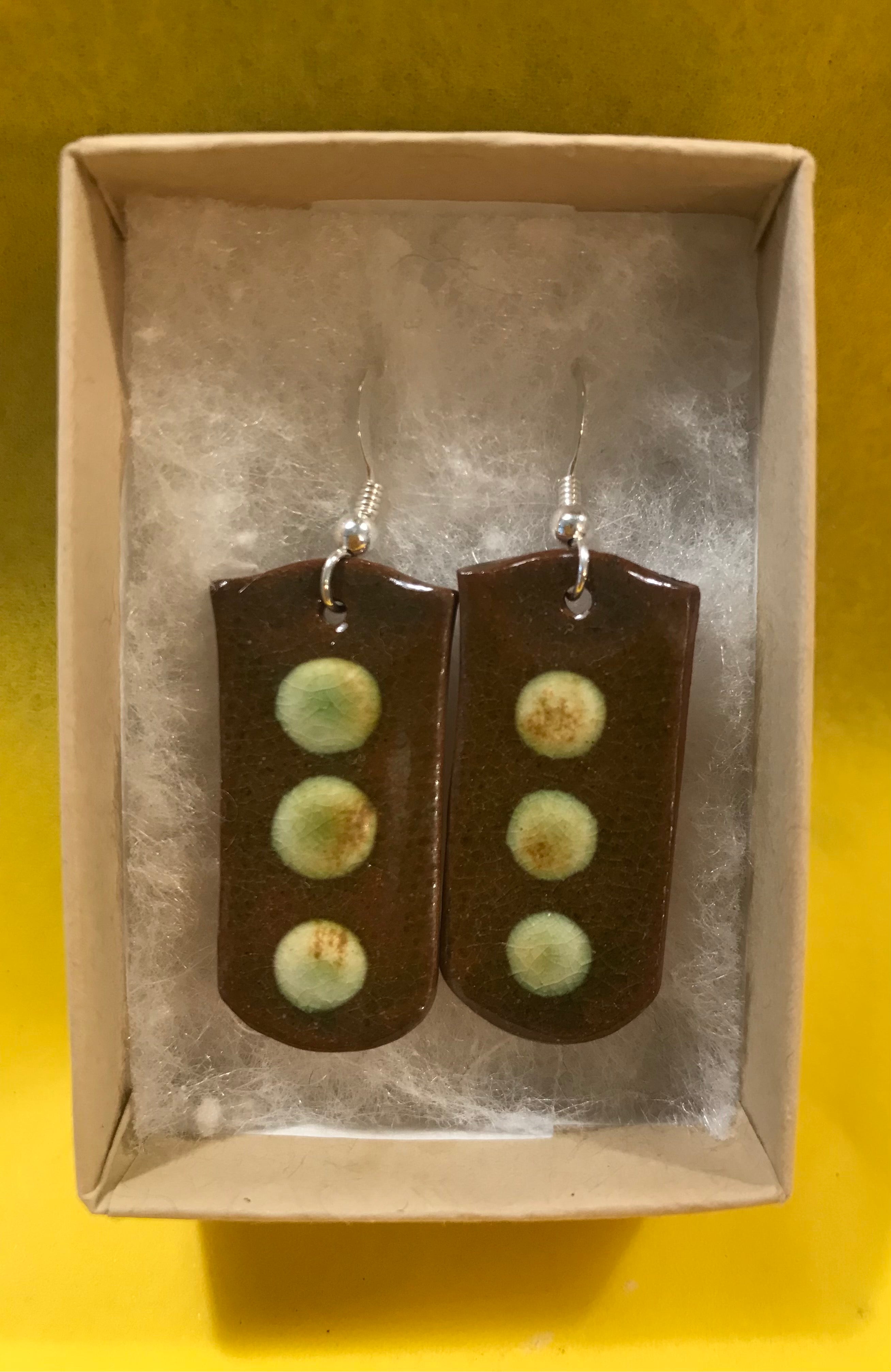 Green Dotty Earrings