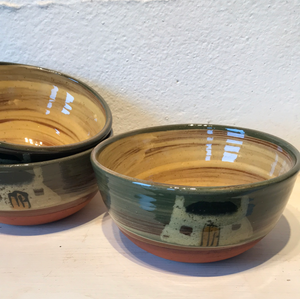 Dark Green and Cream Black House Bowl