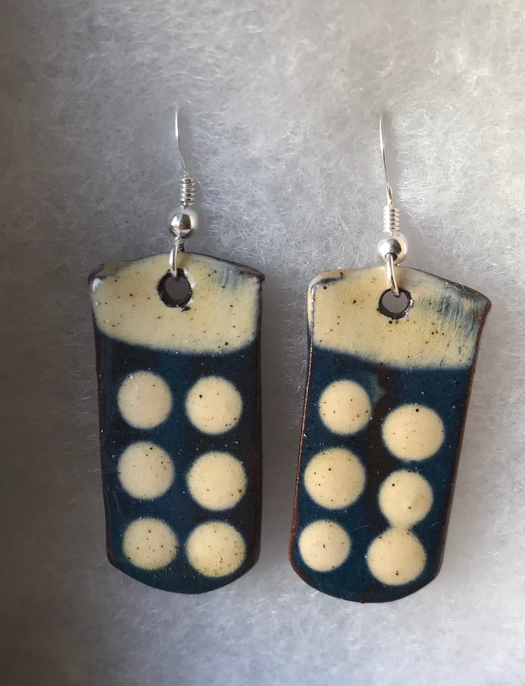Dark Blue Dotty Earrings