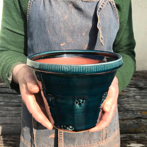 Blackberry Blue Glaze Plant Pot