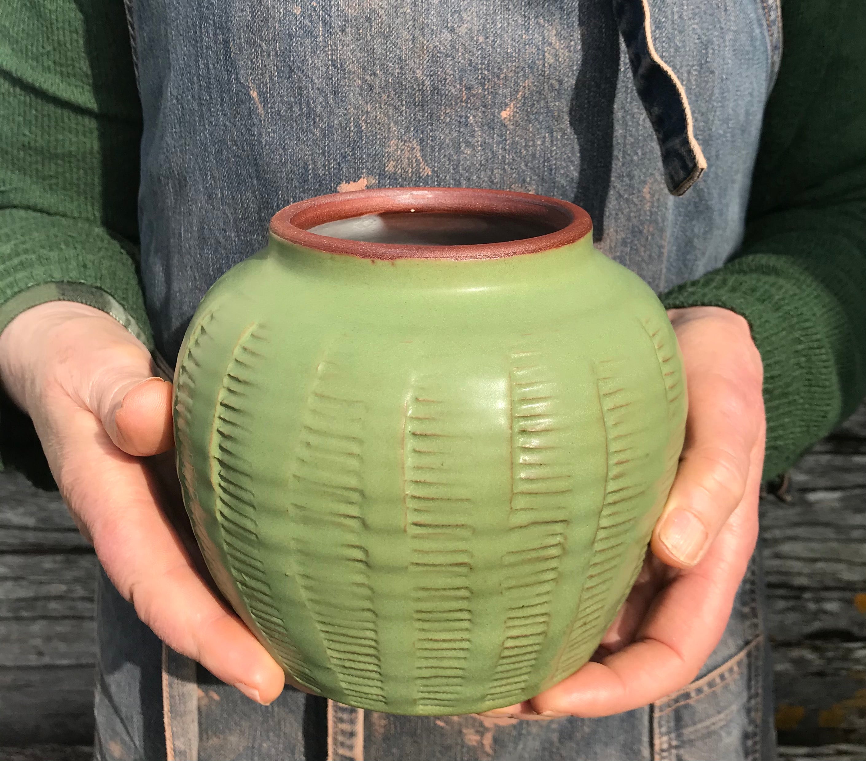 Green vase