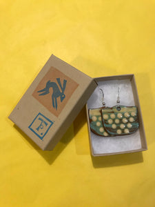 Turquoise and Cream Earrings
