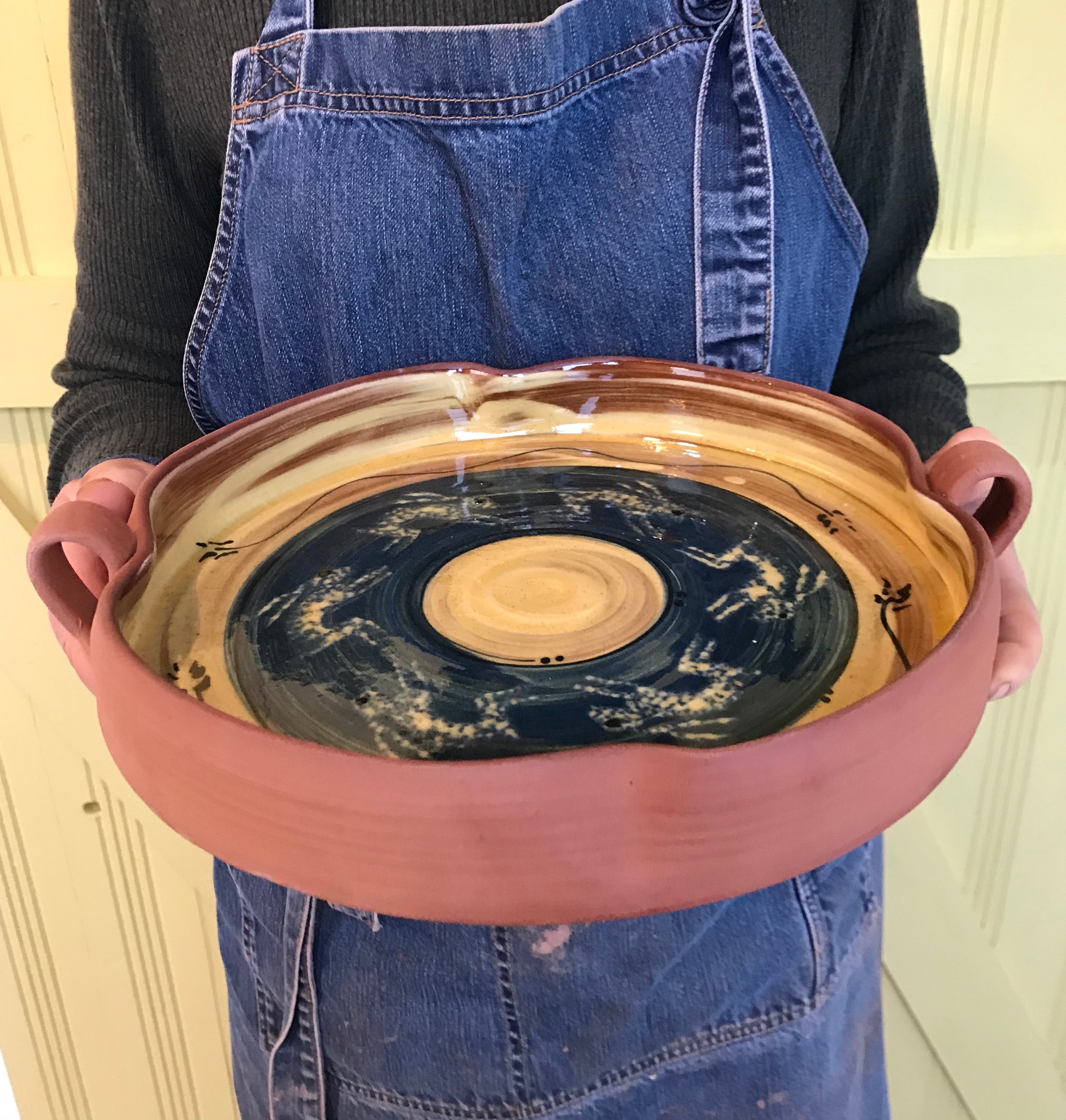 Cream and Dark Blue Hare Platter