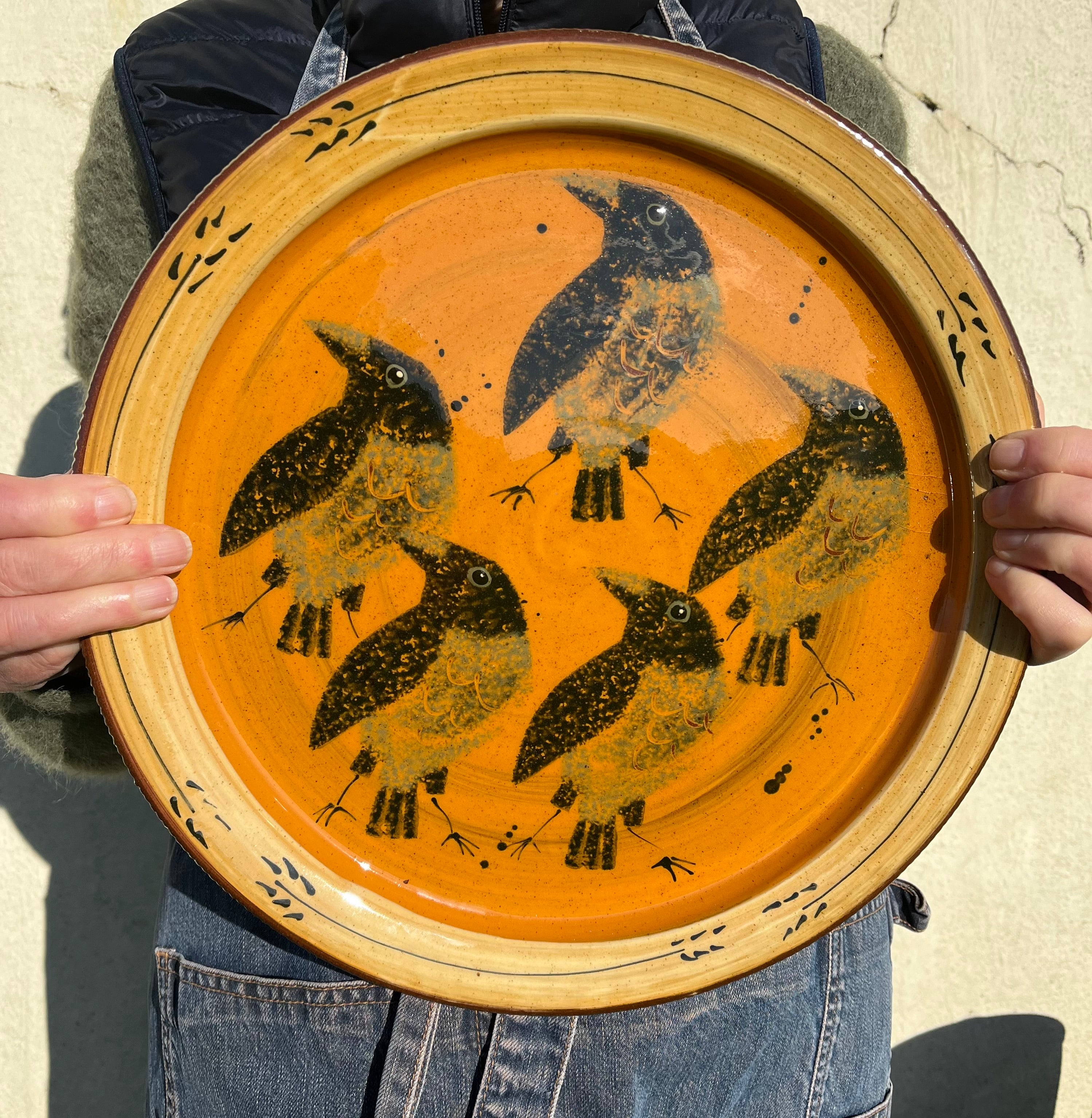 Orange Crow Platter